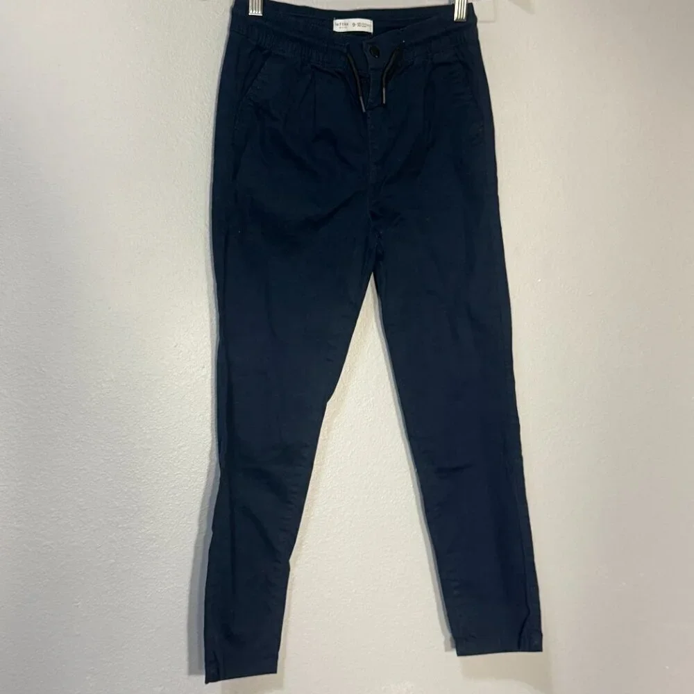 Kids Classic Navy Straight Leg Pants Minimalist Everyday Size 9-10 Lefties